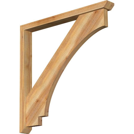 Ekena Millwork Imperial Slat Rough Sawn Bracket w/ Offset Brace, Western Red Cedar, 4"W x 38"D x 38"H BKT0402X38X38IMP06RWR